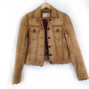 Bod & Christensen 100% Genuine Leather Button Front Jacket